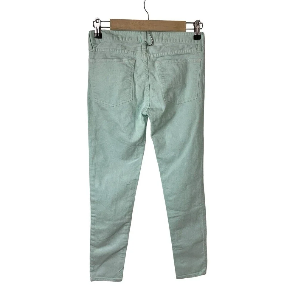 J. Crew Skinny Jeans Women's Size 24 Mint Green Light Denim Ankle Length A2484